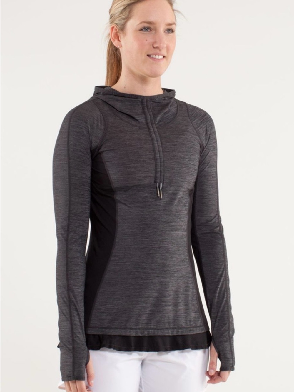 lululemon athletica Charcoal Hooded Long-Sleeve Top